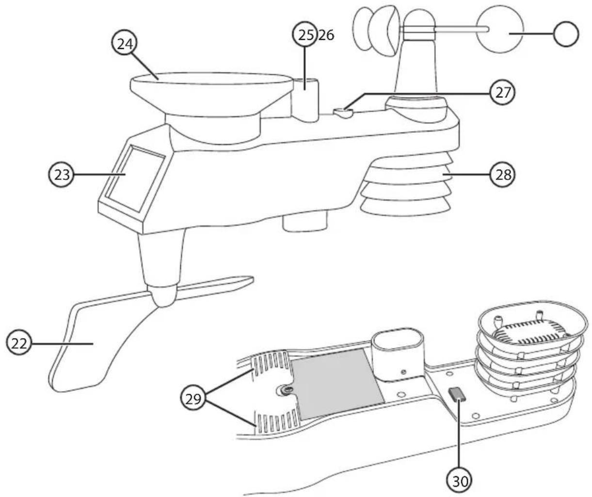 Technical diagram of a handheld device with numbered parts, including a main body and internal components.