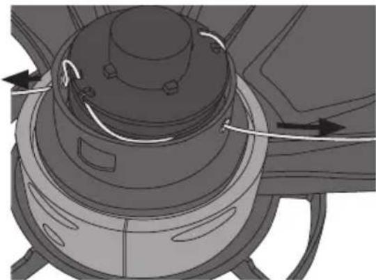 Cotech DCGT102B - Changing the trimmer line - 5