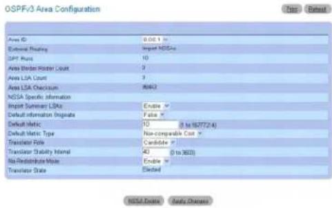 DELL PowerConnect M6220 - Konfigurieren eines OSPFv3-NSSA-Bereichs - 1