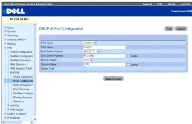 DELL PowerConnect M6220 - DHCPv6-Poolkonfiguration - 2