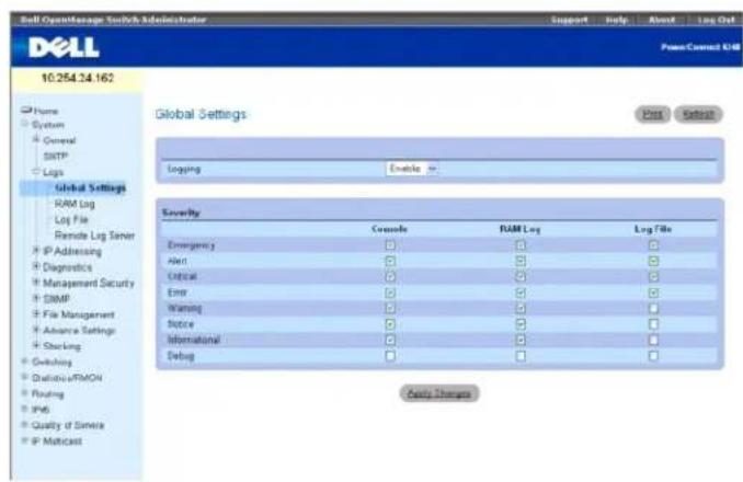 DELL PowerConnect M6220 - Global Settings (Globale Einstellungen) - 1