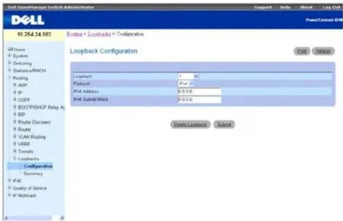 DELL PowerConnect M6220 - Erstellen einer neuen Loopback-Schnittstelle (IPv4) - 1