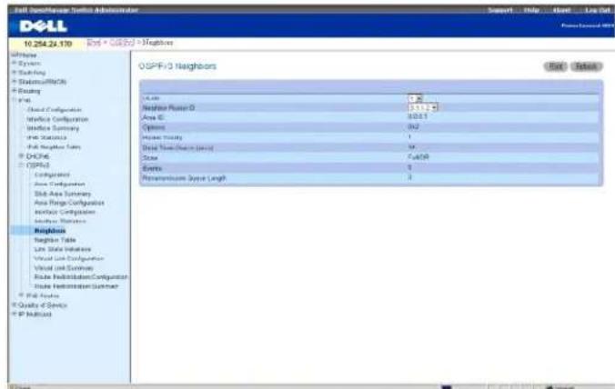 DELL PowerConnect M6220 - Abbildung 11-25. OSPFv3-Nachbarschaften - 1