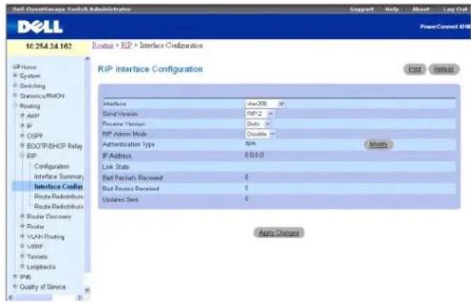DELL PowerConnect M6220 - RIP-Schnittstellenkonfiguration - 1