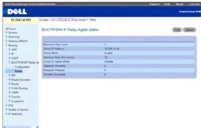DELL PowerConnect M6220 - BOOTP/ DHCP Relay Agent-Status - 1