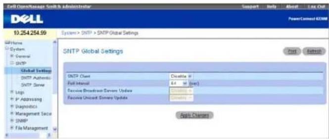 DELL PowerConnect M6220 - Globale SNTP-Einstellungen - 1