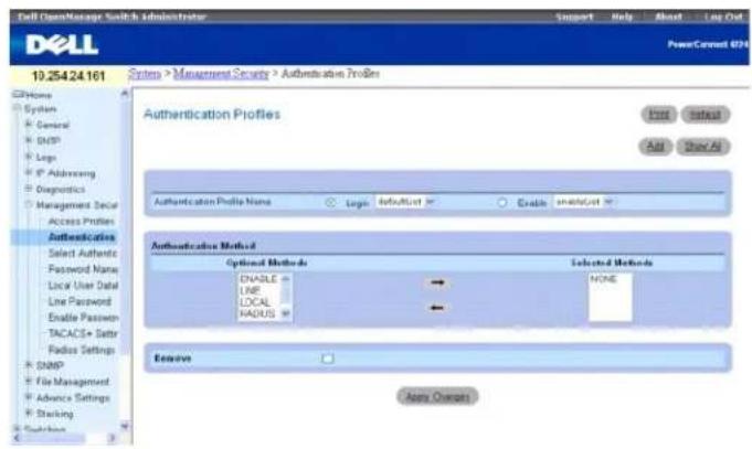 DELL PowerConnect M6220 - Authentifizierungsprofile - 1