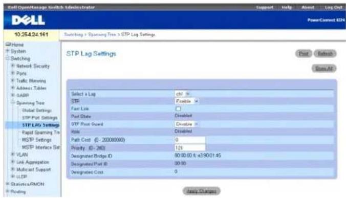 DELL PowerConnect M6220 - STP-LAG-Einstellungen - 1