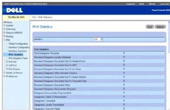 DELL PowerConnect M6220 - IPv6-Statistik - 1