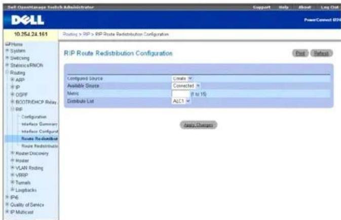 DELL PowerConnect M6220 - Konfiguration der RIP-Routenumverteilung - 1