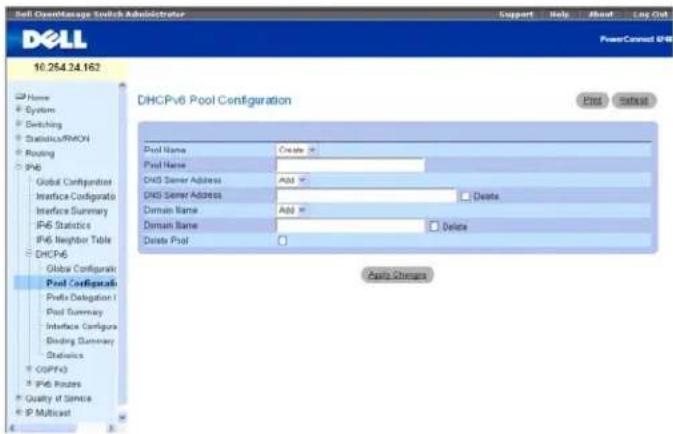DELL PowerConnect M6220 - DHCPv6-Poolkonfiguration - 1