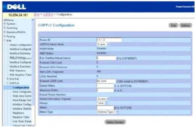 DELL PowerConnect M6220 - OSPFv3-Konfiguration - 1