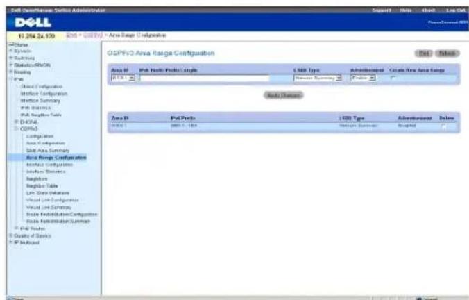 DELL PowerConnect M6220 - Konfiguration des Adressbereichs eines OSPFv3-Bereichs - 1