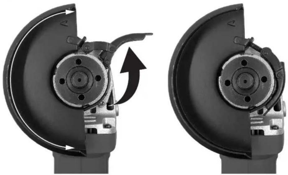 Toolcraft WSS-100 Solo - b) Installing / adjusting the protective guard - 2