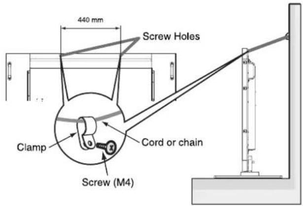 440 mm Screw Holes Clamp Cord or chain Screw (M4)