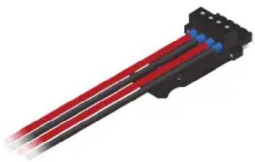 3D rendering of a mechanical component with red and black wires, no visible text or symbols