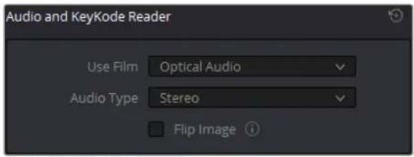 Audio and KeyKode Reader Use Film Optical Audio Audio Type Stereo Flip Image