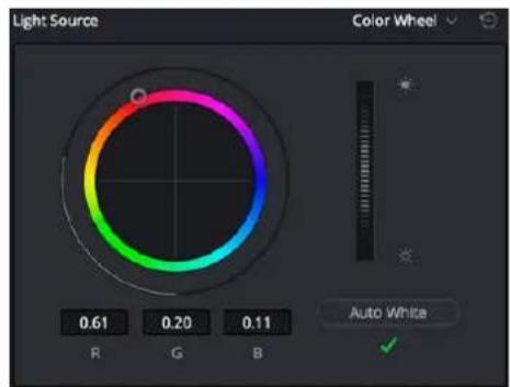 Light Source Color Wheel 0.61 0.20 0.11 R G B Auto White