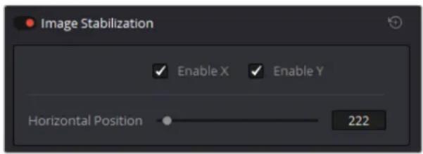 Image Stabilization Enable X Enable Y Horizontal Position 222