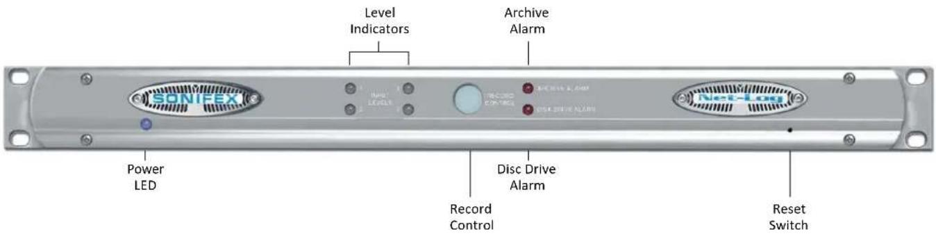 SONIFEX Level Indicators Archive Alarm Power LED Record Control Disc Drive Alarm Reset Switch
