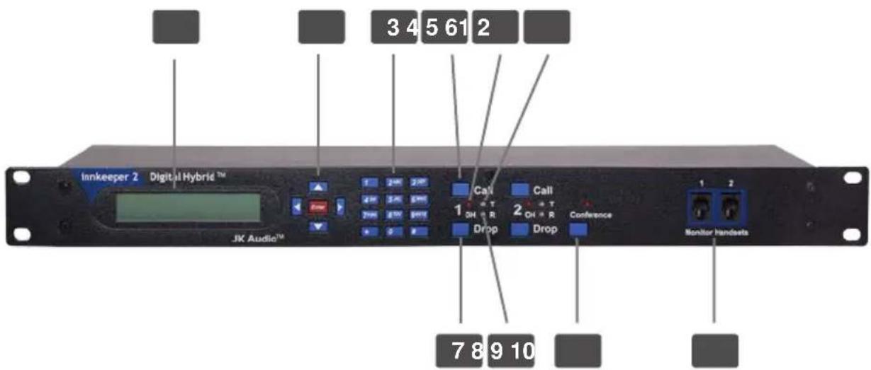 Innkeeper 2 Digital Hybrid™ JK Audio™ 1 2 3 4 5 6 7 8 9 10 Call Call Conference Drip Drop Drop Monitor Handsets 3 4 5 6 7 8 9 10