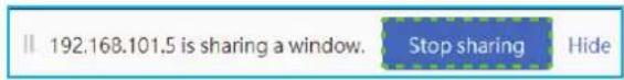 192.168.101.5 is sharing a window. Stop sharing Hide