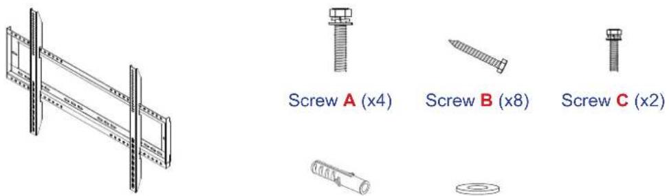 Screw A (x4) Screw B (x8) Screw C (x2)