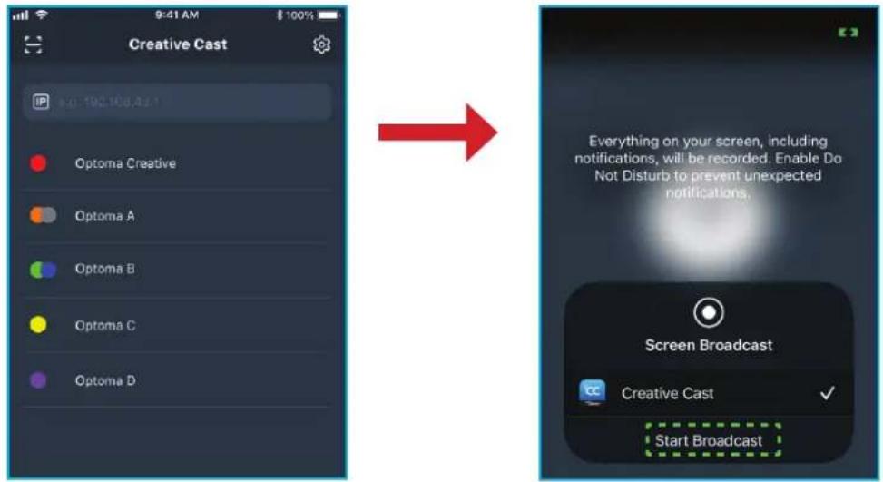 Creative Cast Optoma Creative Optoma A Optoma B Optoma C Optoma D Everything on your screen, including notifications, will be recorded. Enable Do Not Disturb to prevent unexpected notifications. Screen Broadcast Creative Cast Start Broadcast