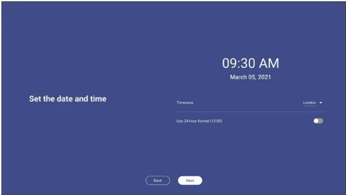 09:30 AM March 05, 2021 Set the date and time Timezone London Use 24-hour format (13:00) Back Next