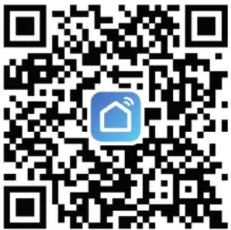 QR code with a blue home icon in the center, likely linking to a digital service or app.