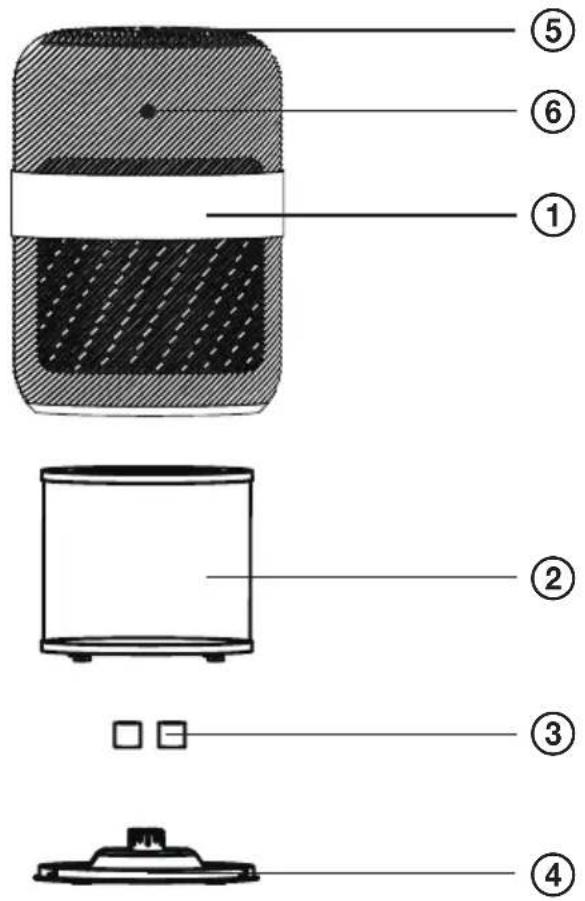 ECG AP1 Compact Pearl - DESCRIPTION / BESCHREIBUNG / POPIS / KIRJELDUS / OPIS / APRAKSTS / APRAŠYMAS / A KÉSZÜLÉK RÉSZEI / ОПИС / OPIS / DESCRIERE / POPIS / OPIS / OPIS / ПЕРИГРАФН / ОПИС - 1