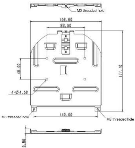 M3 threaded hole 156,60 83,50 49,00 177,70 4-Ø 4,50 140,00 M3 threaded hole 9,80 M3 threaded hole