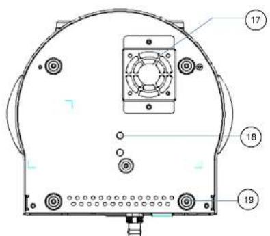 Technical diagram of a mechanical component with numbered parts labeled 17, 18, and 19