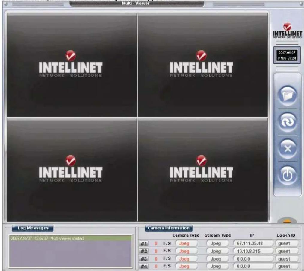 Multi - Viewer INTELLINET NETWORK SOLUTIONS INTELLINET NETWORK SOLUTIONS 2017.06.07 PM3:36:24 INTELLINET NETWORK SOLUTIONS INTELLINET NETWORK SOLUTIONS Log Messages 2007/09/07 15:36:37 Multi-Viewer stated. Camera Information Camera type Stream type IP Log-in ID #1 0 F/S Jpeg Jpeg 67.111.35.48 guest #2 0 F/S Jpeg Jpeg 10.10.8.215 guest #3 0 F/S Jpeg Jpeg 0.0.0.0 guest #4 0 F/S Jpeg Jpeg 0.0.0.0 guest
