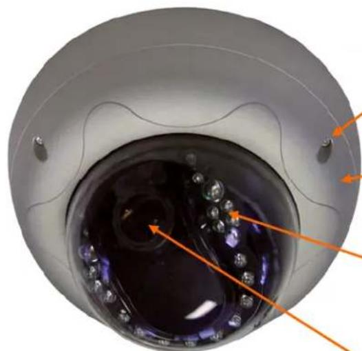 Intellinet 550796 - Network Dome Camera Front View - 1