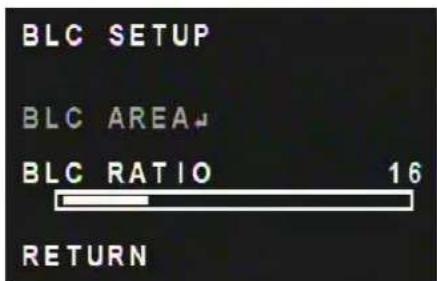 BLC SETUP BLC AREA# BLC RATIO 16 RETURN