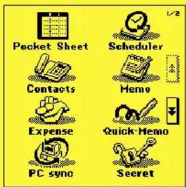 Pocket Sheet Scheduler Contacts Memo Expense Quick-Memo PC sync Secret