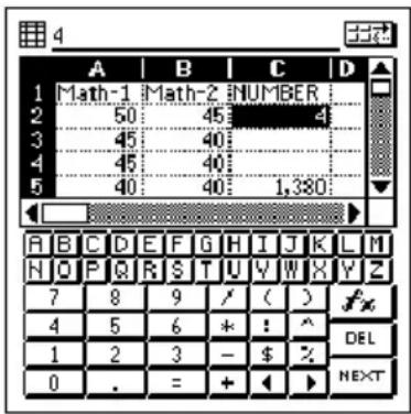 4 A B C D 1)Math-1 Math-2 NUMBER 2 50 45 3 45 40 4 45 40 5 40 40 1,380 A B C D E F G H I J K L M H O P Q R S T U Y W X Y Z 7 8 9 / ( ) 4 5 6 * ! ^ 1 2 3 - $ % 0 . = + ◀ ▶ NEXT