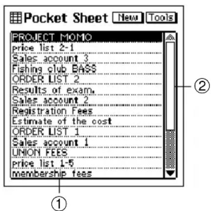 Pocket Sheet New Tools PROJECT MOMO price list 2-1 Sales account 3 Fishing club BASS ORDER LIST 2 Results of exam. Sales account 2 Registration Fees Estimate of the cost ORDER LIST 1 Sales account 1 UNION FEES Price list 1-5 membership fees ①