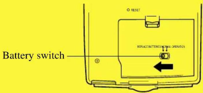 Battery switch RESET REPLACE BATTERIES NORMAL OPERATION