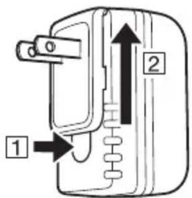 Diagram of a device with labeled parts and directional arrows indicating movement or force