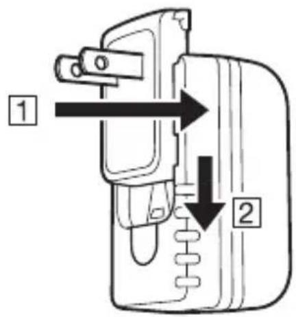 Diagram of a device with labeled parts and directional arrows indicating movement or force
