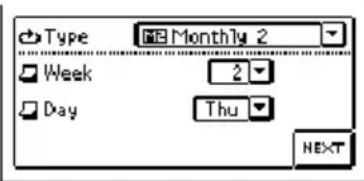 Type RE Monthly 2 Week 2 Day Thu NEXT