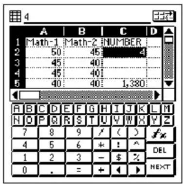 4 A B C D 1 Maths-1 Maths-2 NUMBER 2 50 45 3 45 40 4 45 40 5 40 40 1,380 A B C D E F G H I J K L M H O P Q R S T U Y W X Y Z 7 8 9 / ( ) 4 5 6 + : ^ 1 2 3 - $ % 0 . = + ◀ ▶ NEXT