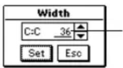 CASIO PV-S1600 - To change the width of a column by specifying a value - 1