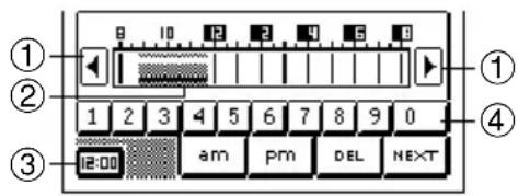 ① ② ③ 1 2 3 4 5 6 7 8 9 0 12:00 am pm DEL NEXT