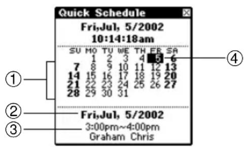 Quick Schedule Fri,Jul, 5/2002 10:14:18am SU MO TU WE TH FR SA 1 2 3 4 5 6 7 8 9 10 11 12 13 14 15 16 17 18 19 20 21 22 23 24 25 26 27 28 29 30 31 Fri,Jul, 5/2002 3:00pm~4:00pm Graham Chris
