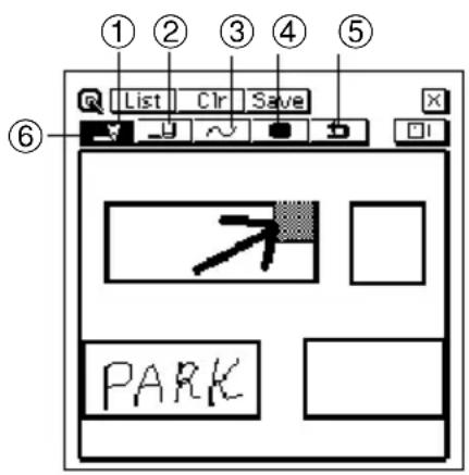 ① ② ③ ④ ⑤ List Clr Save ⑥ PARK