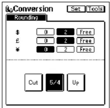 Conversion Set Tools Rounding $ 0 2 Free £ 0 2 Free ¥ 0 2 Free Cut 5/4 Up