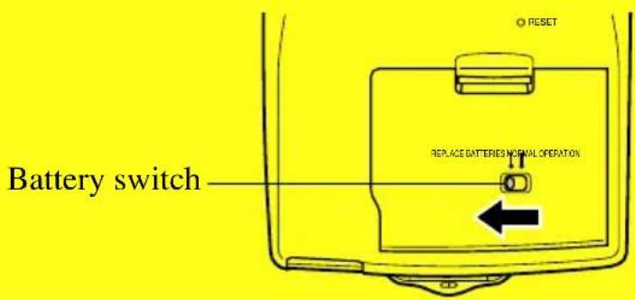 Battery switch RESET REPLACE BATTERIES NORMAL OPERATION